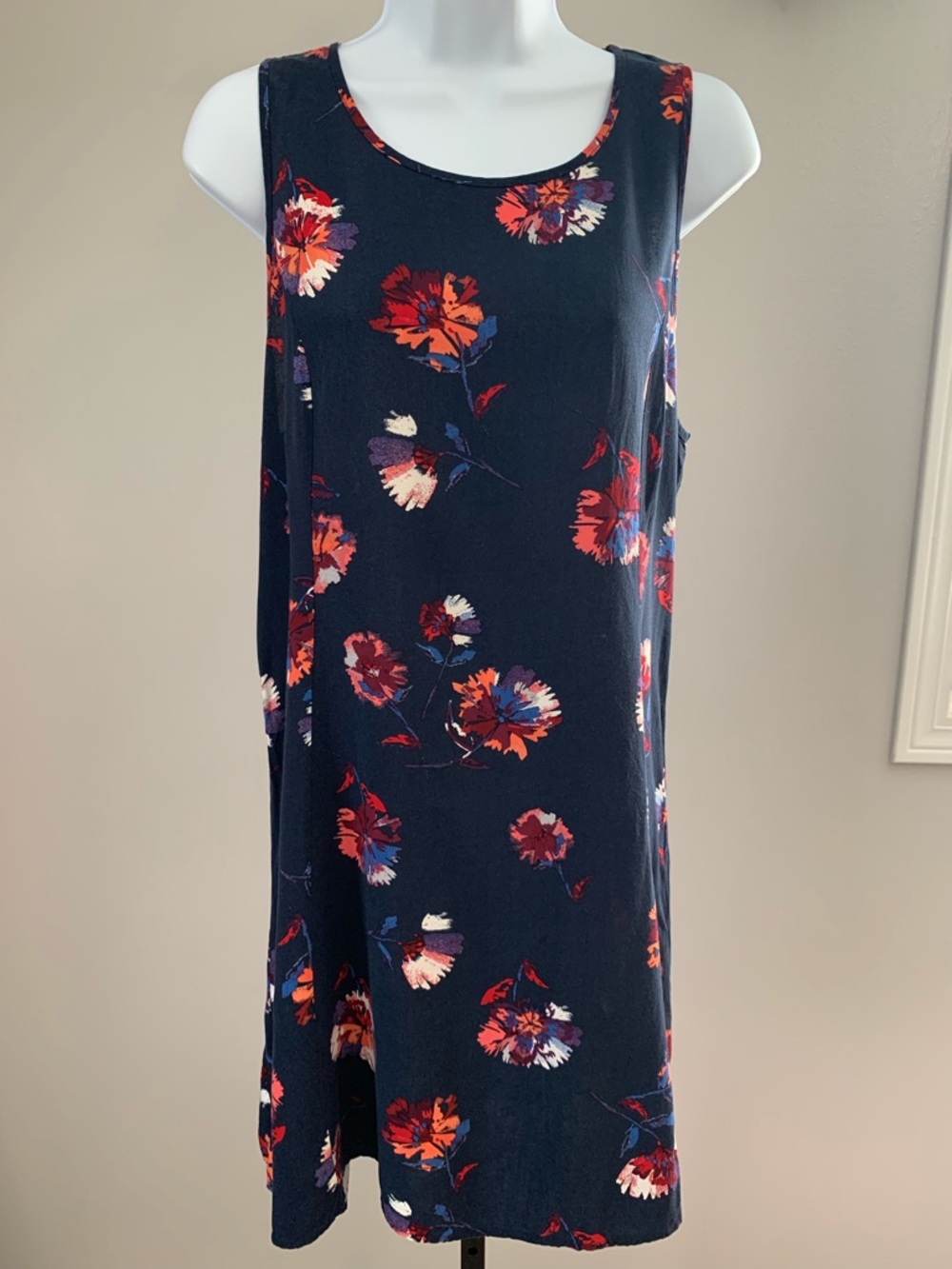 Maurices Navy Floral Sleeveless Shift Dress